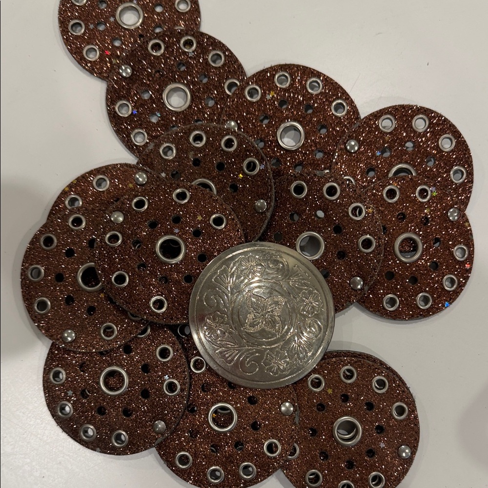 Brown Glittery Belt with Silver Accent